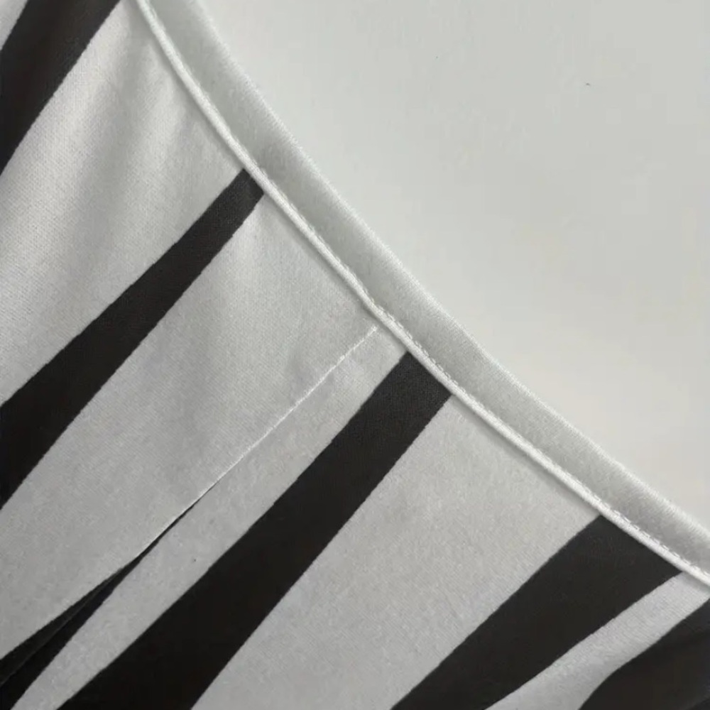 New Abstract Geo Print Maxi Dress Sleeveless Spaghetti Strap Black White Stripe - Picture 7 of 9